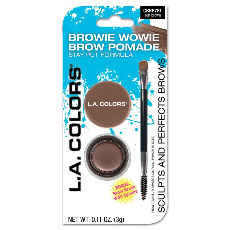 Creamy Brow Pomade with Dual-Ended Brush - Long-Lasting Smudge-Proof Formula