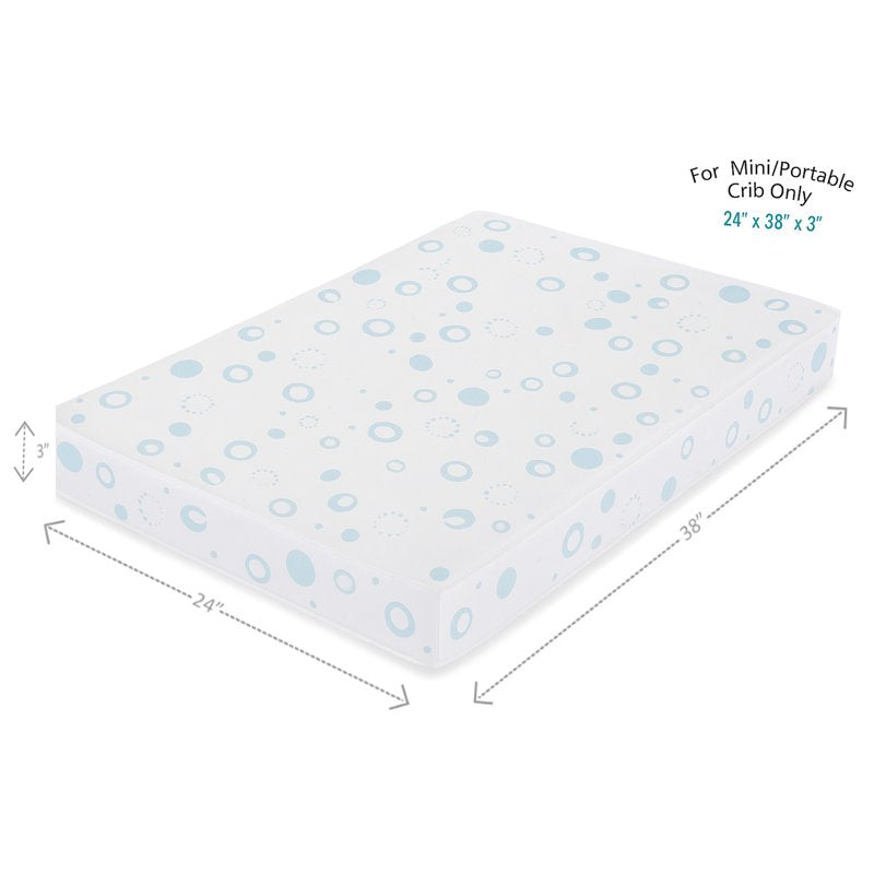 Mini Crib Mattress Pad Waterproof Dust Mite Barrier 3 Inch Fit LA Baby
