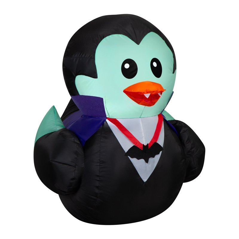Halloween Vampire Duck Inflatable Yard Decor - 2.8 ft, Multicolor, Self-Inflating