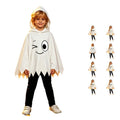 Kids Ghost Face Costume Set with Hooded Cape and Pants - E-White, 6-7 Years