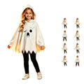 Kids Ghost Face Halloween Costume Set with Hooded Cape & Pants - White, 4-5 Years