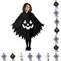 Kids Ghostface Halloween Costume Cape - Unisex Hooded Dress Up for 10-12 Years, Black