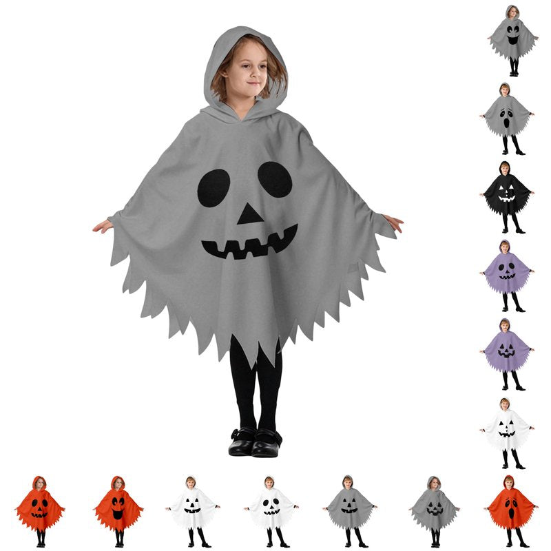 Kids Ghostface Costume Cape Unisex Hoodie Dress Up Clothes for 10-12 Years - Grey