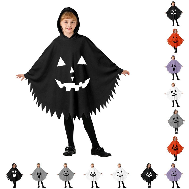 Kids Ghostface Halloween Costume Cape - Black Fancy Dress, 10-12 Years