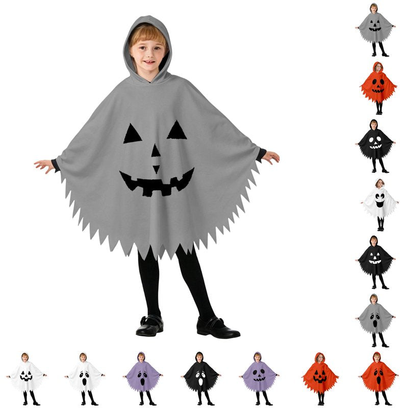 Kids Ghostface Hooded Costume Cape for Halloween - Grey, 3-4 Years