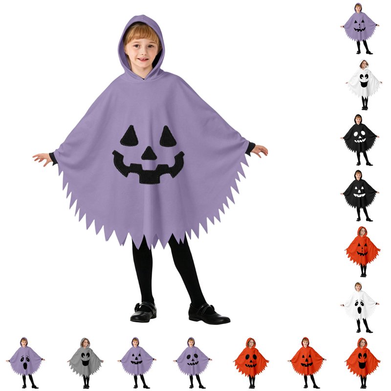 Purple Kids Ghostface Halloween Costume Cape Dress Up for 4-6 Years - Unisex