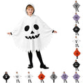 Unisex Ghostface Kids Halloween Costume Cape Dress Up Clothes - White, 4-6 Years
