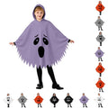 Kids Ghostface Costume Cape for Halloween - Unisex Hooded Dress-Up, 4-6 Years, Purple