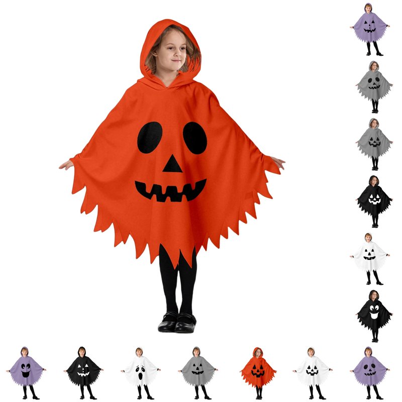 Kids Halloween Costume Ghostface Cloak for Ages 7-9 - Orange Fancy Dress