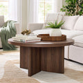 Fluted Coffee Table with Walnut Finish - Multiple Colors