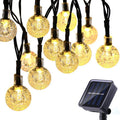 7M Solar Bubble Globe String Lights - Waterproof LED Fairy Lights, 8 Modes, Warm White