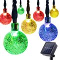 20 LED Solar Bubble Globe String Lights - Waterproof 8 Mode Fairy Lights for Garden & Party - Multi, 4.85M