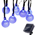 22M Blue Solar Crystal Ball String Lights Waterproof LED Globe Fairy Lights - 8 Modes