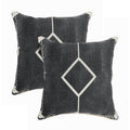 Avant-garde Cotton Pillow Set of 2 - Black & Cream, 20 x 20 inches, Diamond Variation