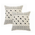 Distressed Handwoven Tribal Cotton Throw Pillow Set - 20 inch Brown & Black
