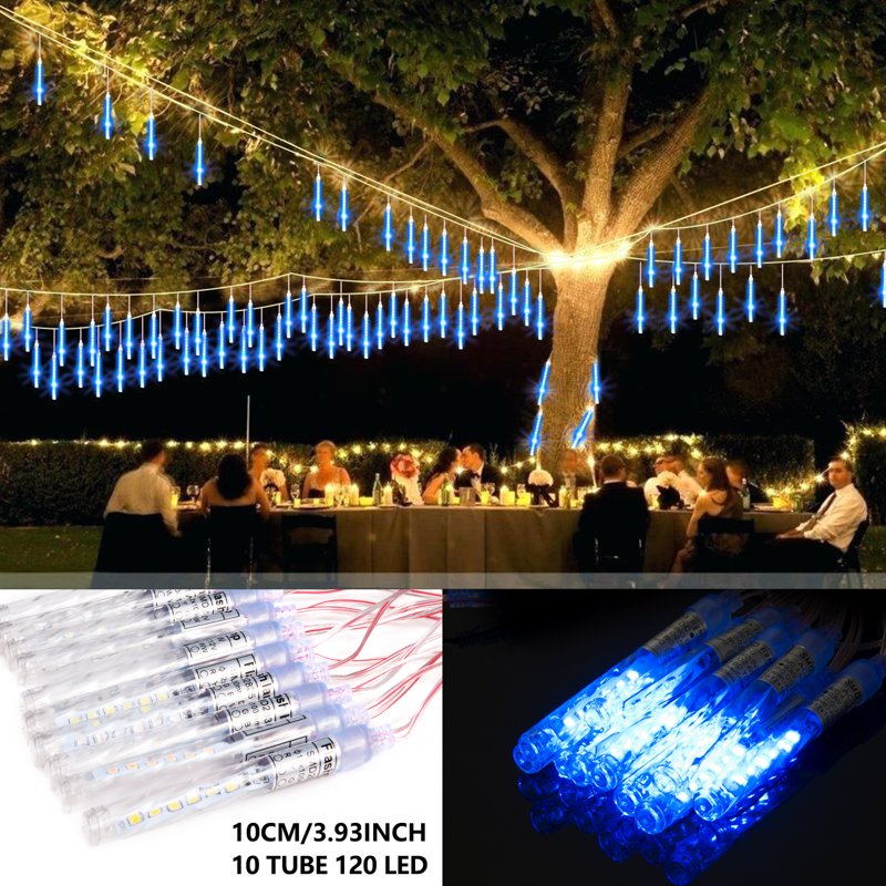 Blue Meteor Shower String Lights Waterproof Outdoor Garden & Holiday Decor