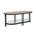 Brantley Coffee Table - Oak & Sandy Black Finish, Oval Design