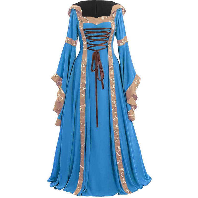 Women’s Renaissance Gothic Dress - Light Blue, Small - Medieval Costume
