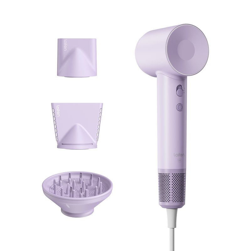 Ionic Hair Dryer with 105,000 RPM Motor & 3 Magnetic Attachments - Purple
