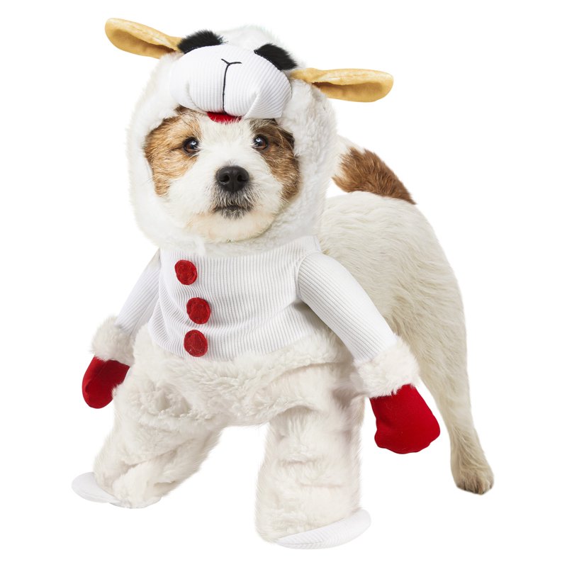 Lamb Chop Pet Costume for 30-45 lbs - Dog Dress-Up Costume with Headpiece