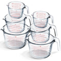 Glass Measuring Cup Set - 6 Piece Borosilicate Measuring Cups