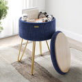 Small Round Velvet Ottoman with Storage - Compact & Stylish