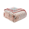 Queen Size Korean Mink Fleece Blanket - Peach Reversible Heavyweight Winter Bedding