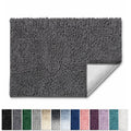 Gray Chenille Bathroom Rug Non Slip Bath Mat 24x36 Ultra Absorbent and Soft