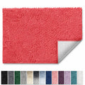 Chenille Bathroom Rug Non Slip Bath Mat 24x36 Rose Ultra Absorbent & Quick Dry