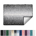 Non Slip Chenille Bathroom Rug - 26x44 Black Ombre Bath Mat, Ultra Absorbent
