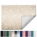 Biege Ombre Chenille Bathroom Rug Non Slip Bath Mat 26x44 - Ultra Absorbent