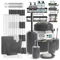 Lammaloe Gray Bathroom Accessory Set with Shower Curtain & Rugs - 28 Pieces