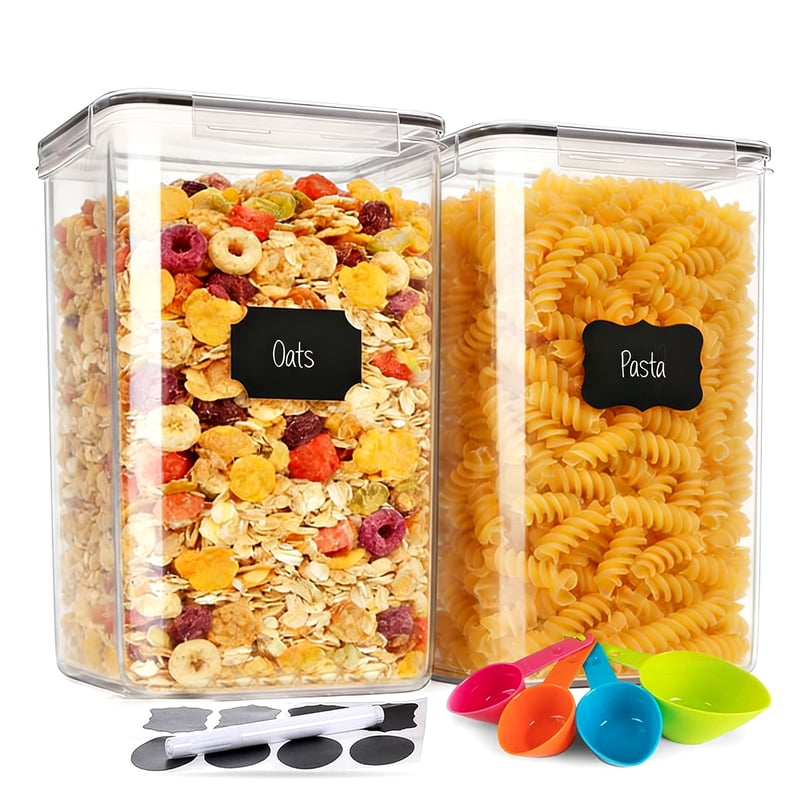 Airtight Food Storage Containers Set - 2 Pack 6.5L Clear Plastic