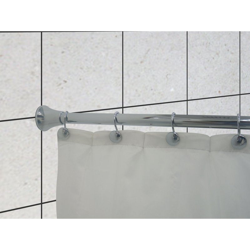 Adjustable Metal Shower Curtain Rod Set with Hooks - Chrome, 42-72 Inches