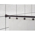 Lavender & Sage Black Adjustable Shower Curtain Rod Set 42-72 Inches with 12 Hooks