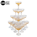 100-Pack 5oz Reusable Plastic Champagne Glasses - Shatterproof