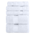 Multi-Color 6-Piece Cotton Towel Set - Bath Hand & Washcloths - Spa Quality