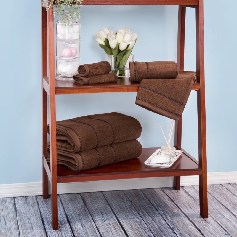 Somerset Home 6-Piece Cotton Bath Towel Set - Quick Dry Spa Towels, Chocolate