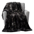 Faux Fur Throw Blanket 60x80 Black - Plush Cozy Sofa & Bed Accessory