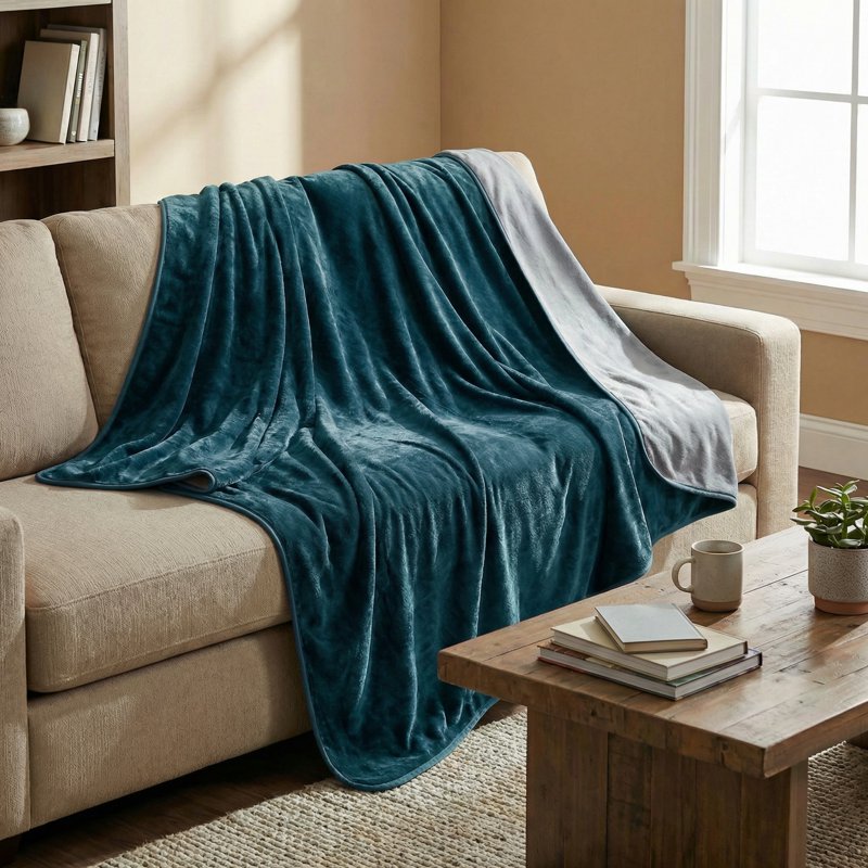 Waterproof Kids and Pets Blanket - 80x80 Green, Outdoor & Indoor Use, Lavish Home