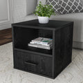 Modular Cube Accent End Table with Open Shelf and Drawer