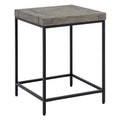 Industrial Modern Accent End Table - Gray Wood Top & Metal Frame