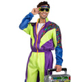 Men's Retro 80s Tracksuit Halloween Costume - Purple Green XL