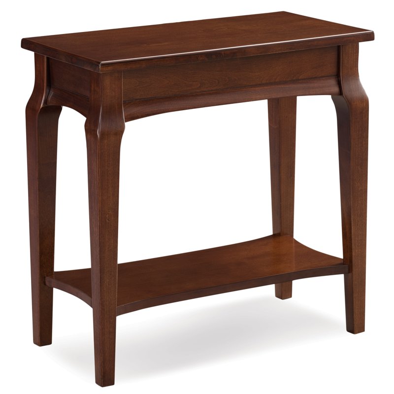 Solid Wood Narrow Side Table with Shelf - Multiple Finishes