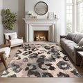 2' x 3' Pink Leopard Print Rug for Bedroom & Entryway - Washable Animal Pattern Area Rug