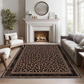 2' x 3' Leopard Print Rug for Living Room and Entryway - Brown Cheetah Animal Pattern Washable Area Rug