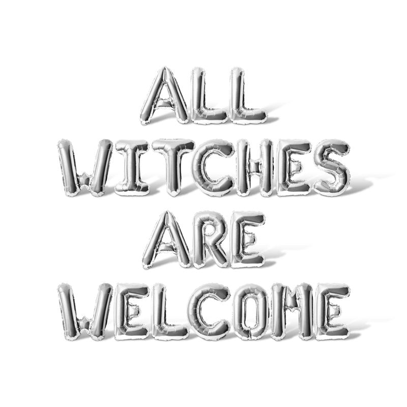 Silver Letter Balloons - 16 Inch Alphabet Foil Mylar Banner for Halloween Party