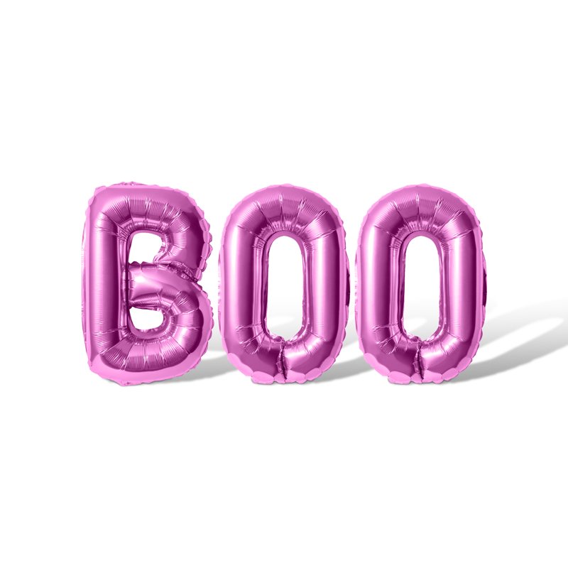 Pink Letter Balloons - BOO 16 Inch Alphabet Foil Balloons Halloween Party Banner