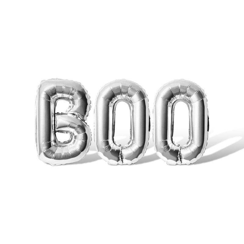 Silver Letter Balloons - 16 Inch Alphabet Foil Balloon Halloween Party Banner