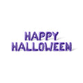 Purple Happy Halloween Letter Balloons - 16 Inch Foil Alphabet Banner for Party